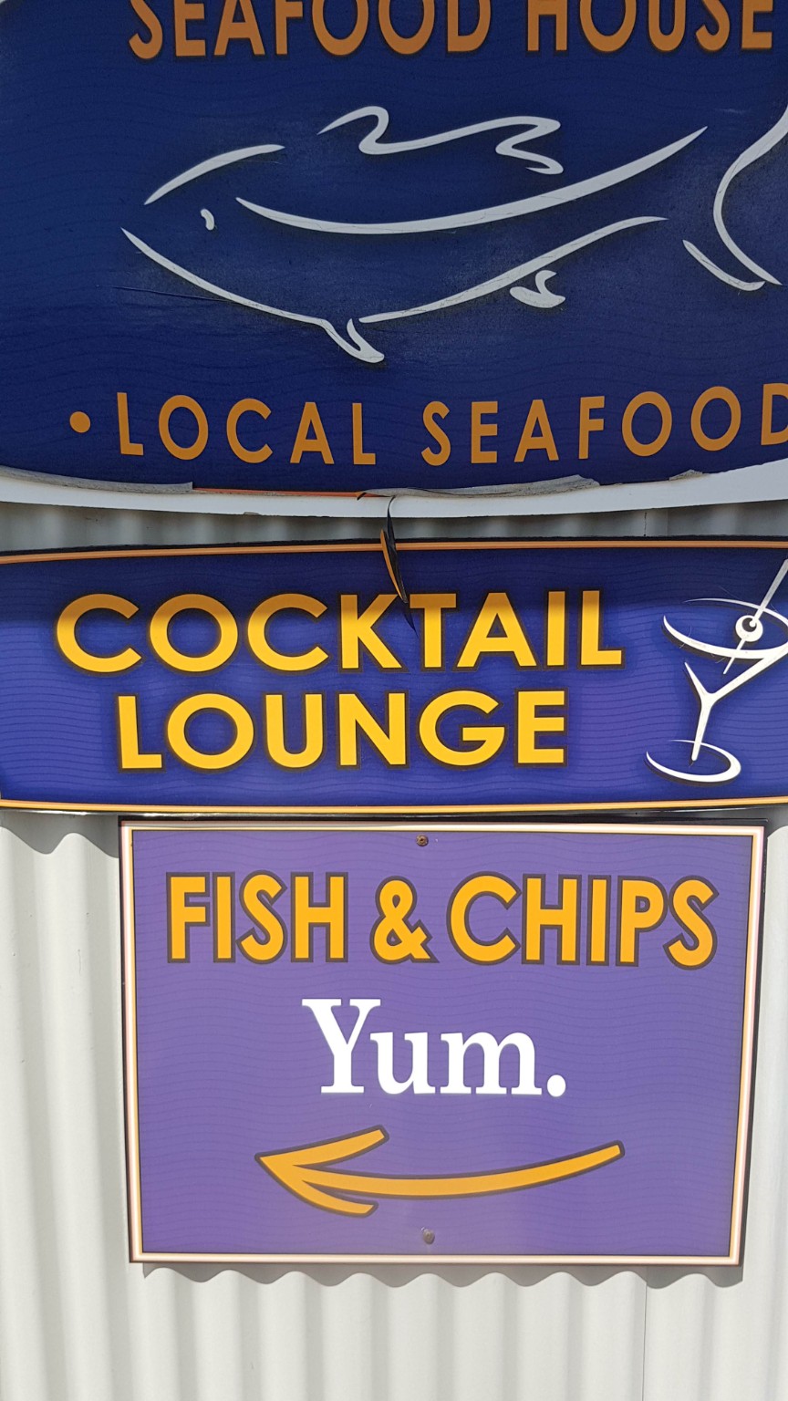 Fish and chips sign